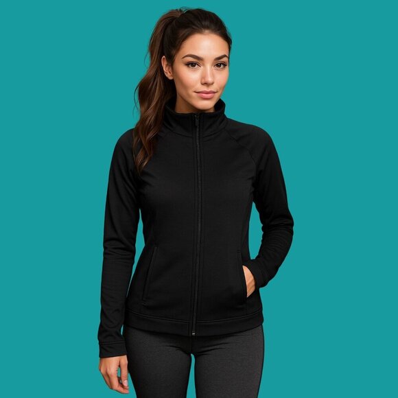 Puma Black Zip-Up Performance Jacket – Size M | Stretch & Lightweight - Picture 1 of 10